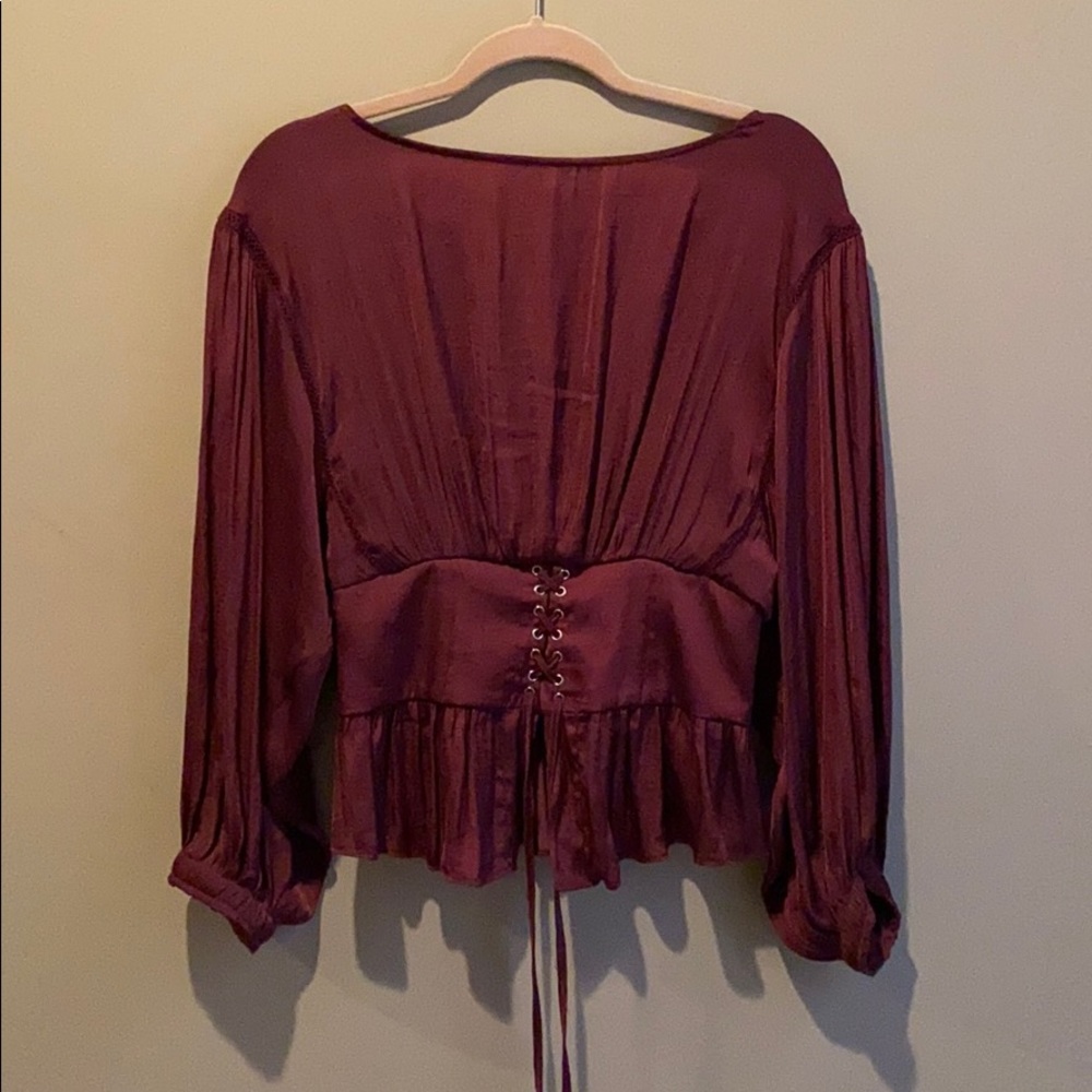 Free People open back blouse